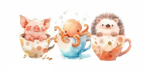 Animals In Cups generated by midjourney