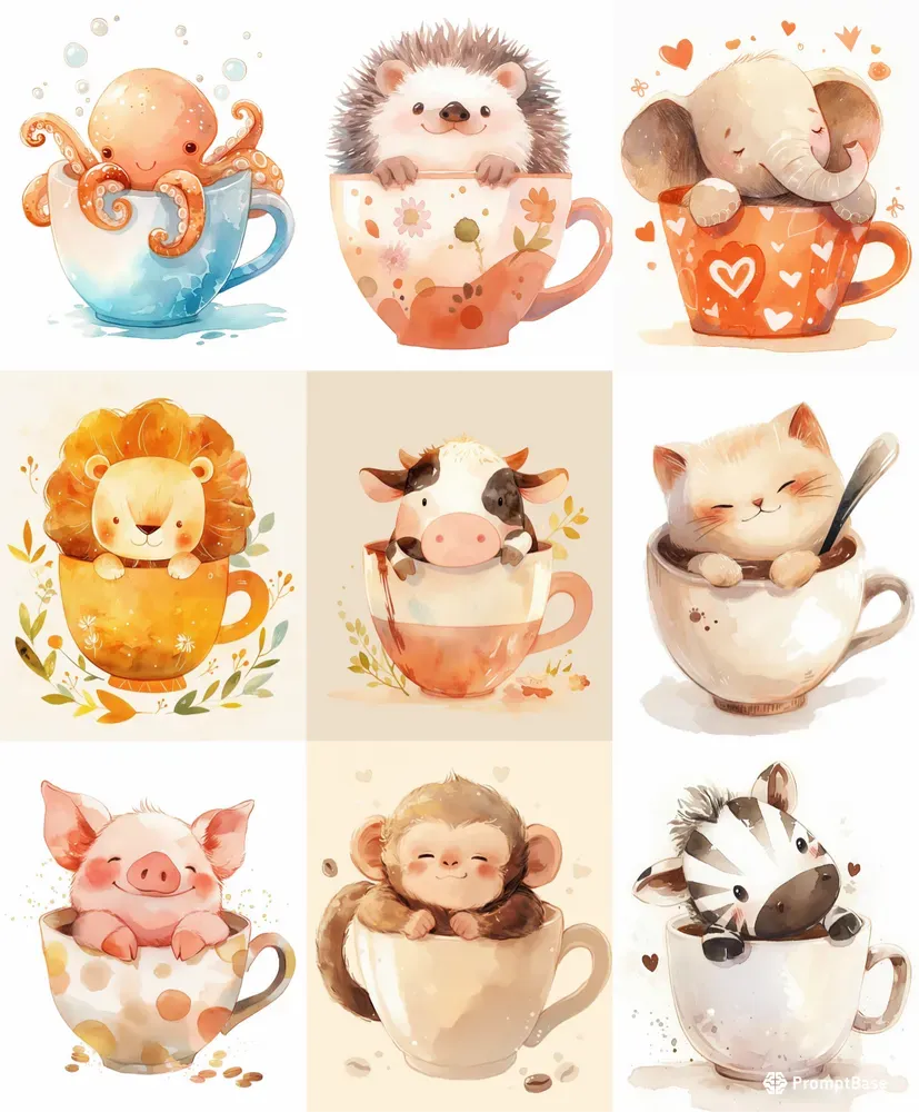 Animals In Cups