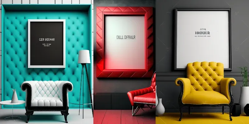 Elegant One-color Wall Art Mockups generated by undefined