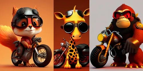 Biker Animals generated by midjourney