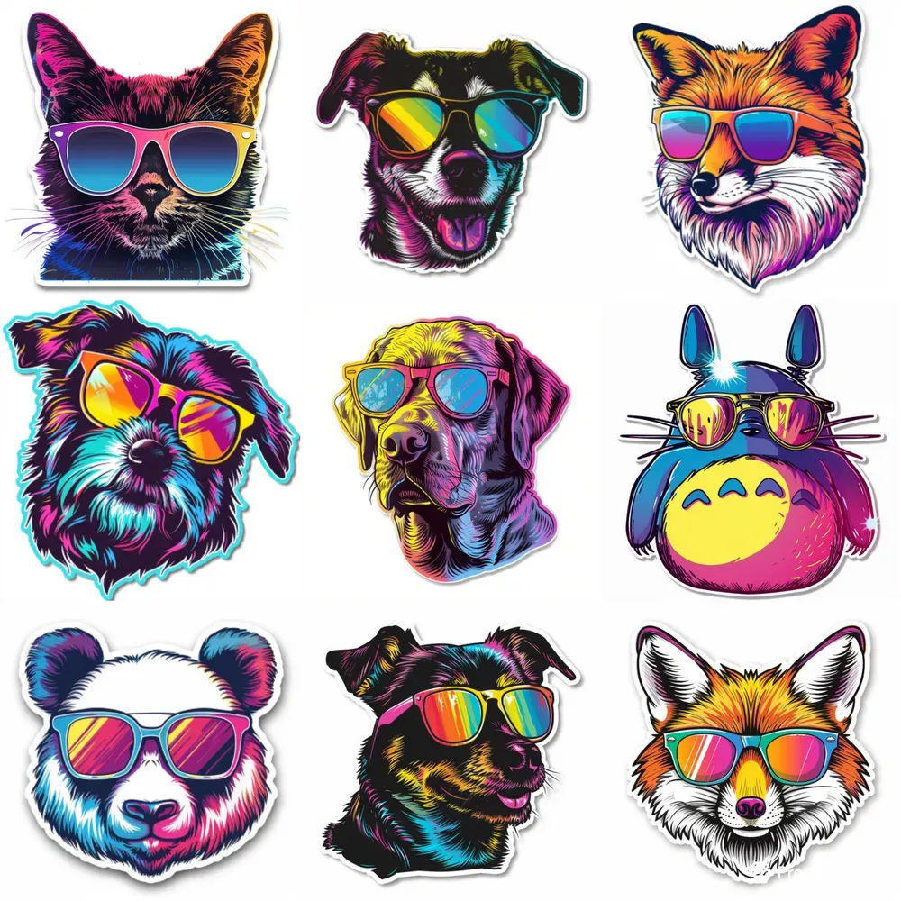 Retro 80s Animal Stickers