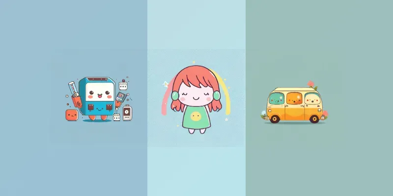 Cute Kawaii Illustrations generated by undefined