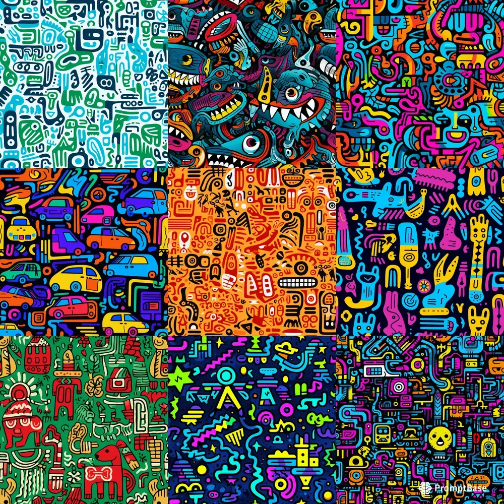 Colorful Minimalism Doodle Pattern