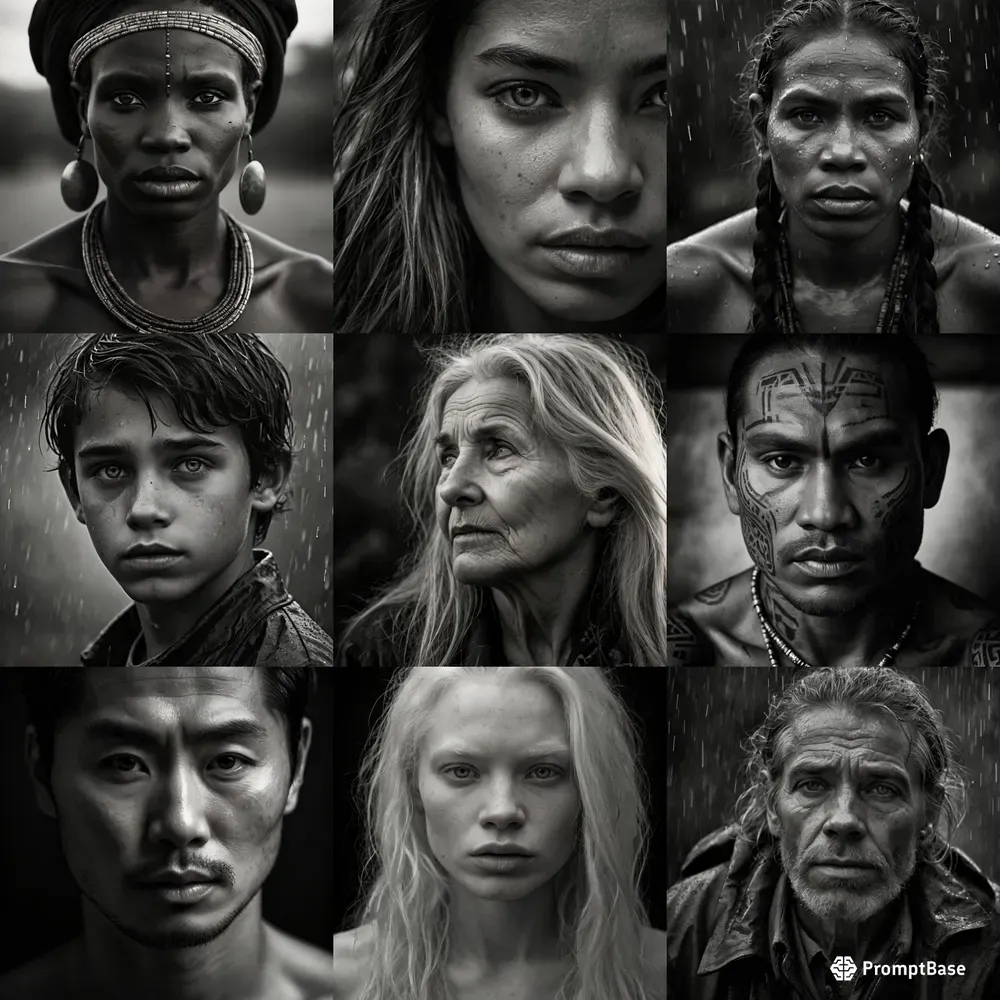 Realistic Black And White Protraits