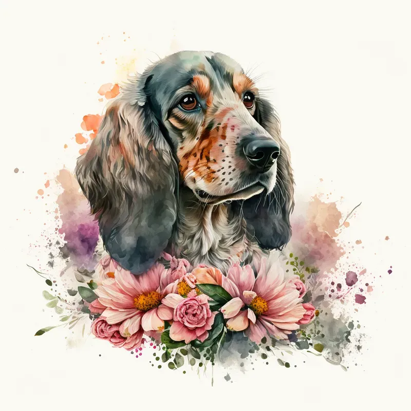 Illustrated Floral Cats And Dogs