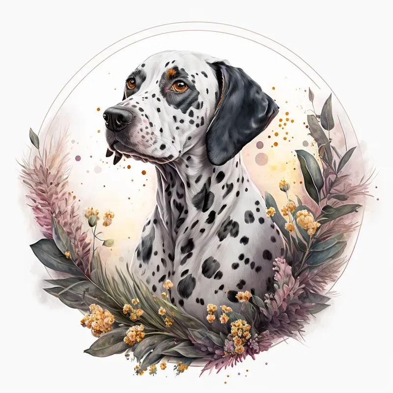 Illustrated Floral Cats And Dogs