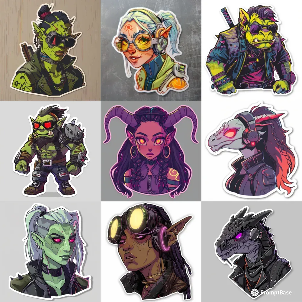 Cyberpunk Dungeons And Dragons Stickers