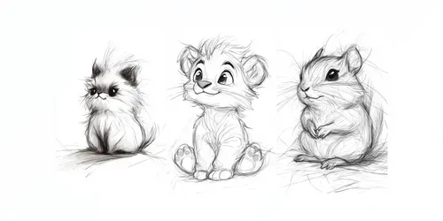 Sketchy Animals generated by midjourney