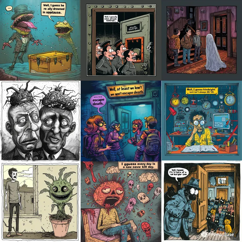 Black Humor Comic Illustrations