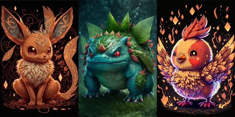 Stylized Pokemon Artworks generated by undefined