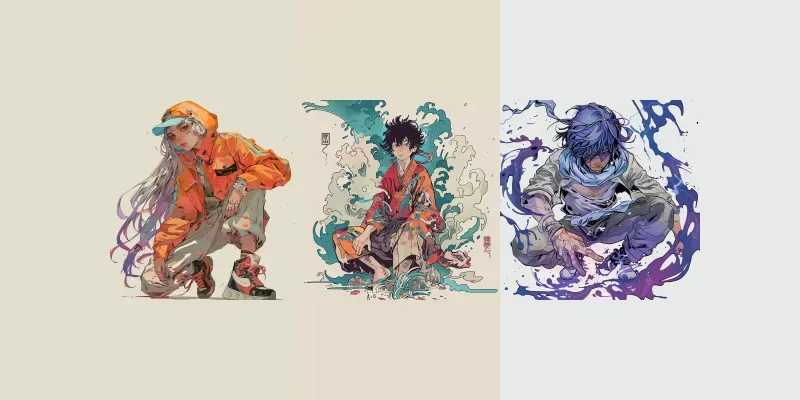 Iconic Manga Characters Illustrations generated by undefined