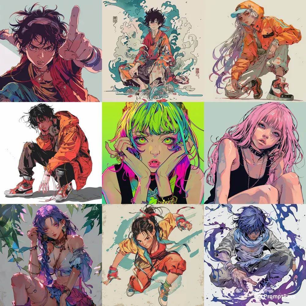 Iconic Manga Characters Illustrations