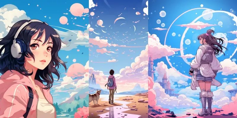 Anime Soft Pastel Characters And Scenes generated by undefined