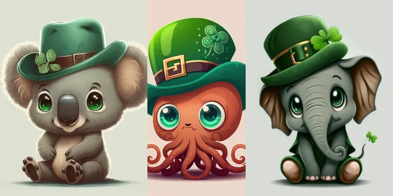 Lovely Animals For St Patricks Day T-shirt Designs generated by undefined