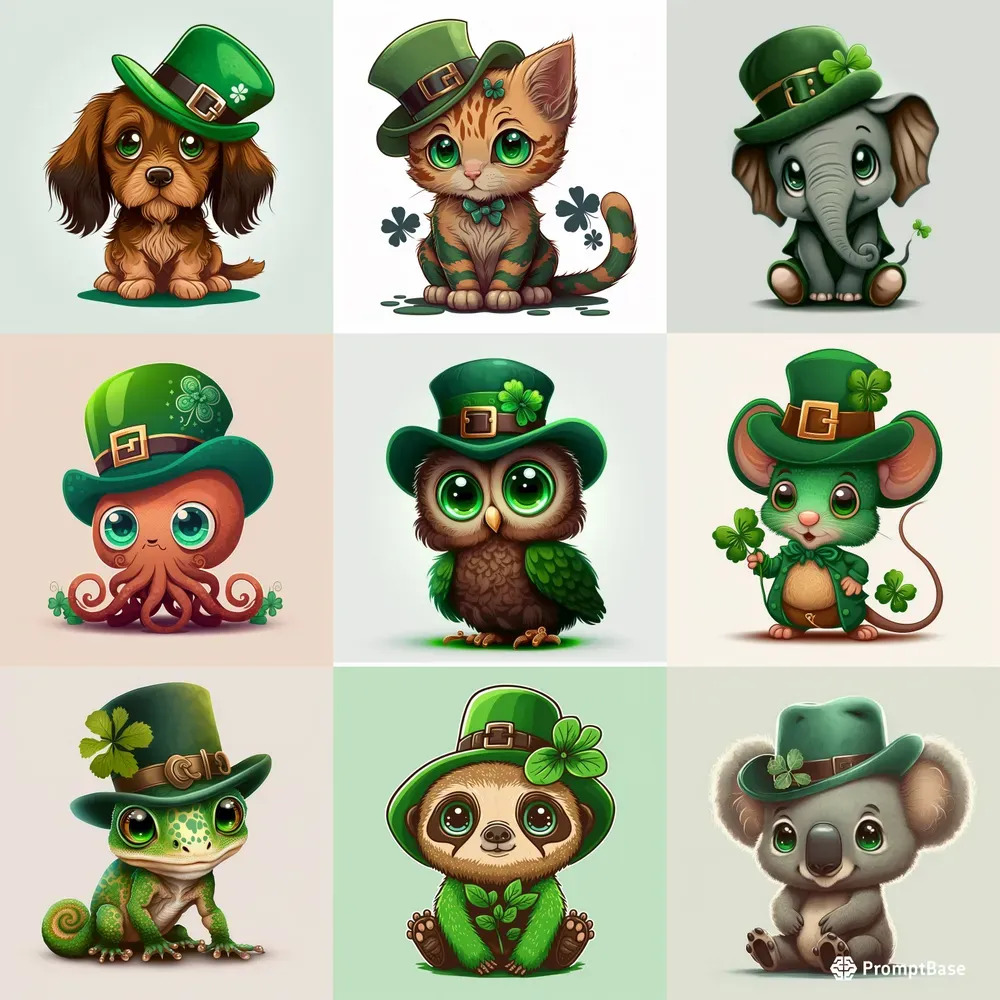 Lovely Animals For St Patricks Day T-shirt Designs