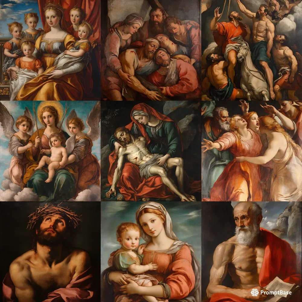 Mannerism Inspired Oil Paintings Art