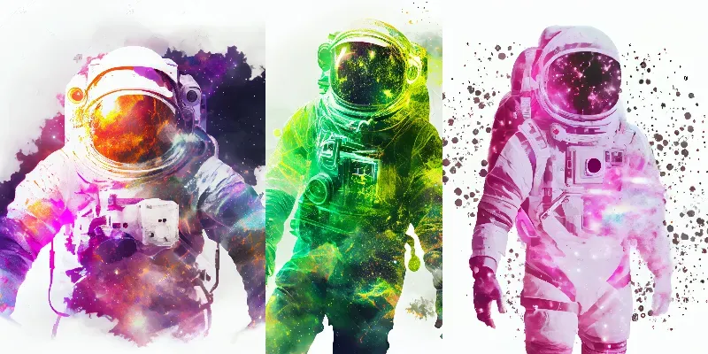 Double Exposure Astronauts generated by undefined