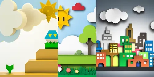 Papercraft Worlds generated by dalle