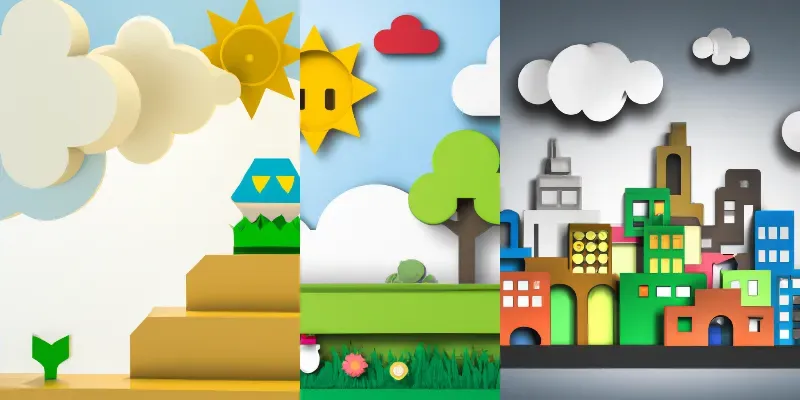 Papercraft Worlds generated by undefined