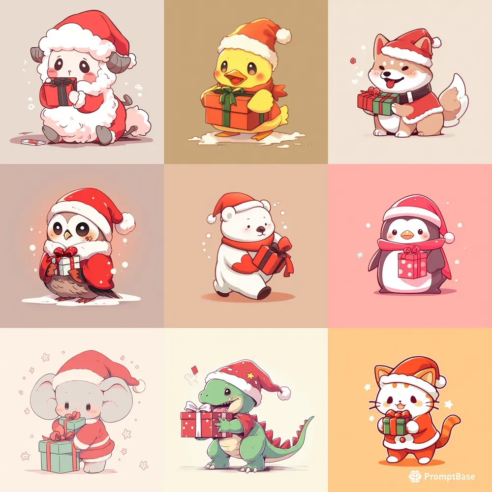 Christmas Style Cute Animals