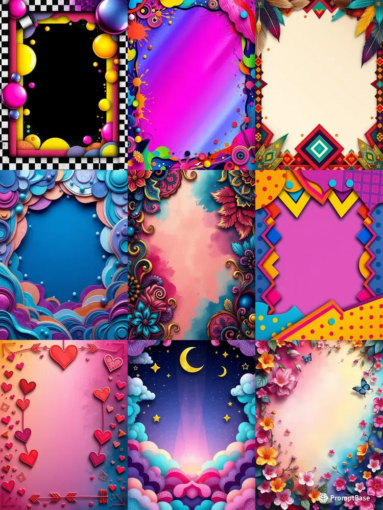 Eccentric Colorful Border Frames