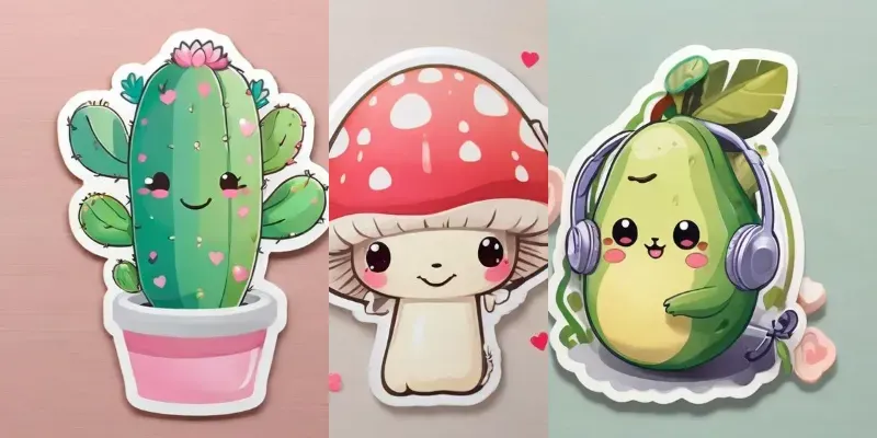 Cute Kawaii Stickers generated by undefined