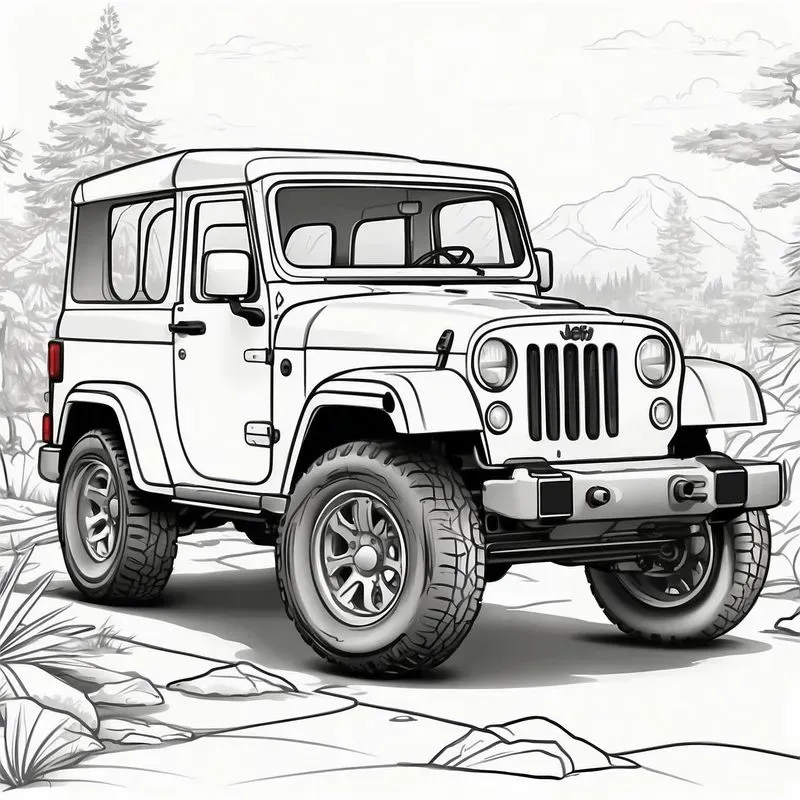 Vehicle Safari Coloring Pages