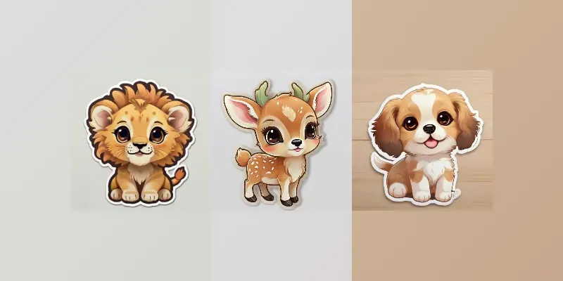 Cute Baby Animal Kawaii Stickers generated by undefined