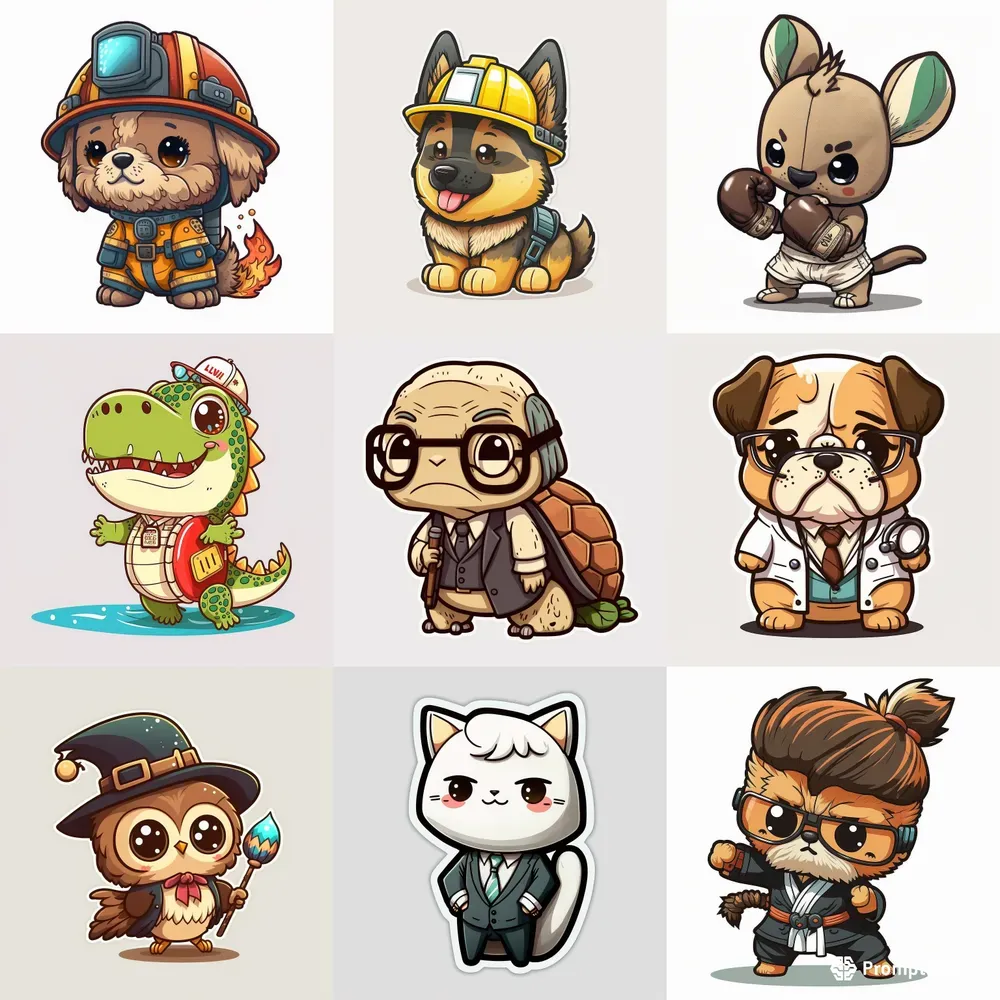 Career Animals Stickers
