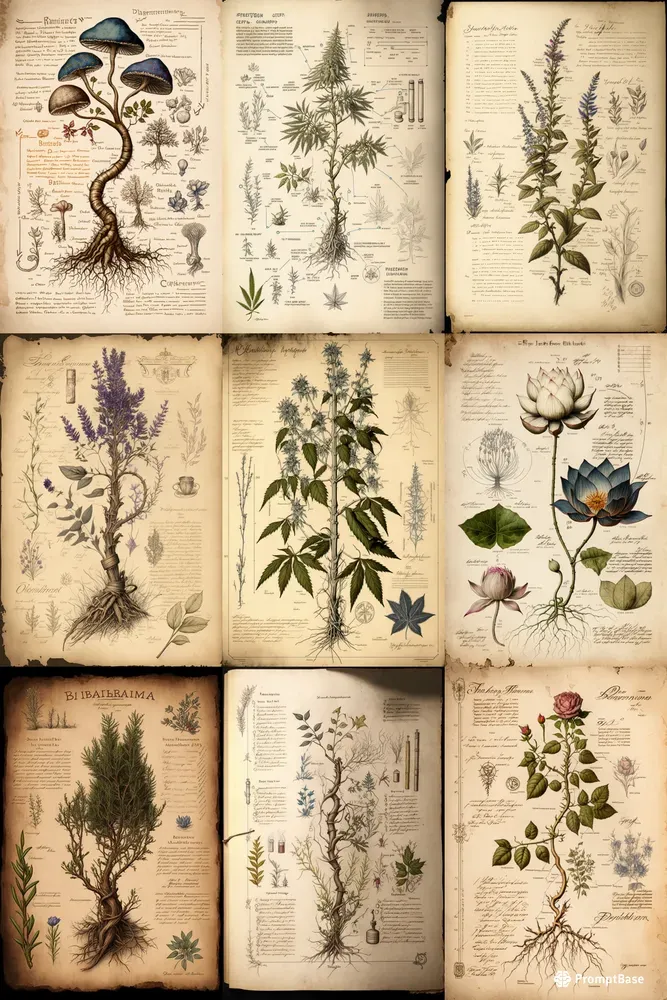 Ancient Alchemy Herbarium Pages