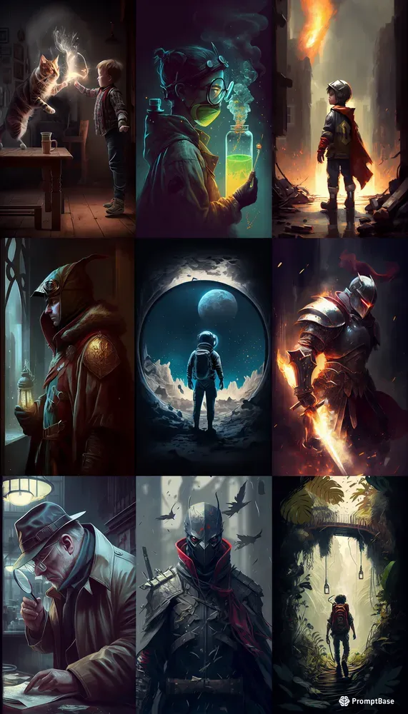Dynamic 2D Art Illustrations Realism