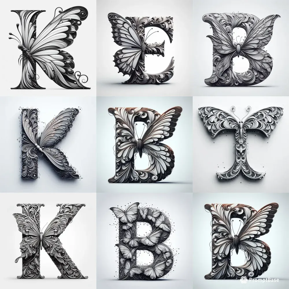 Butterfly Font Letter