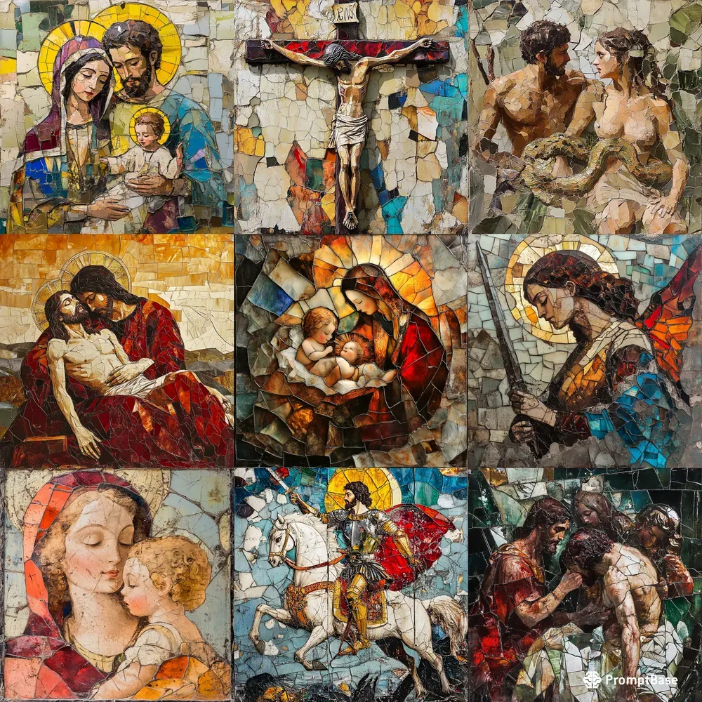 Fresco Artworks With Stained Glass Art