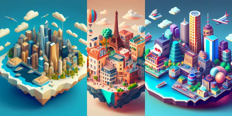 Tiny Floating Islands As Game Assets generated by undefined
