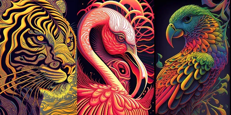 Psychedelic Animal Portraits generated by undefined