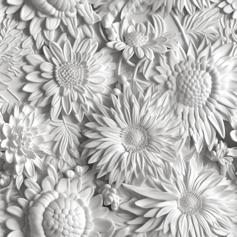 3D Flowers Repeating Patterns