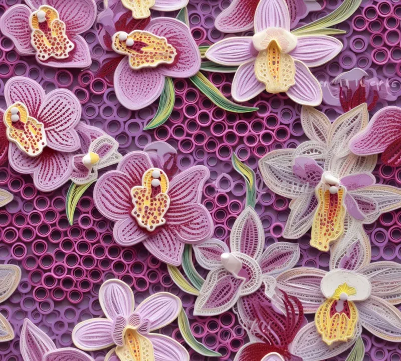 3D Embroidered Flowers Seamless Patterns