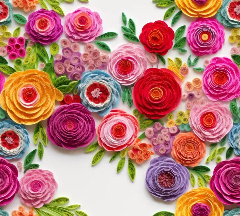 3D Embroidered Flowers Seamless Patterns