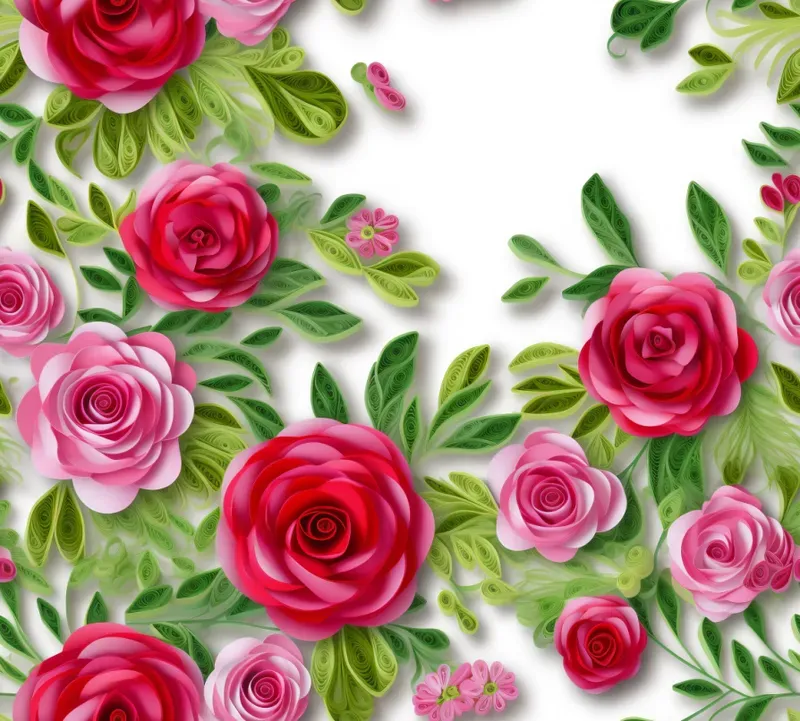 3D Embroidered Flowers Seamless Patterns