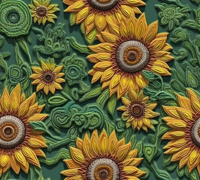 3D Embroidered Flowers Seamless Patterns