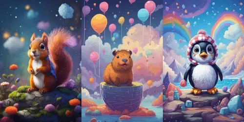 Cute Doodle Animals generated by leonardo