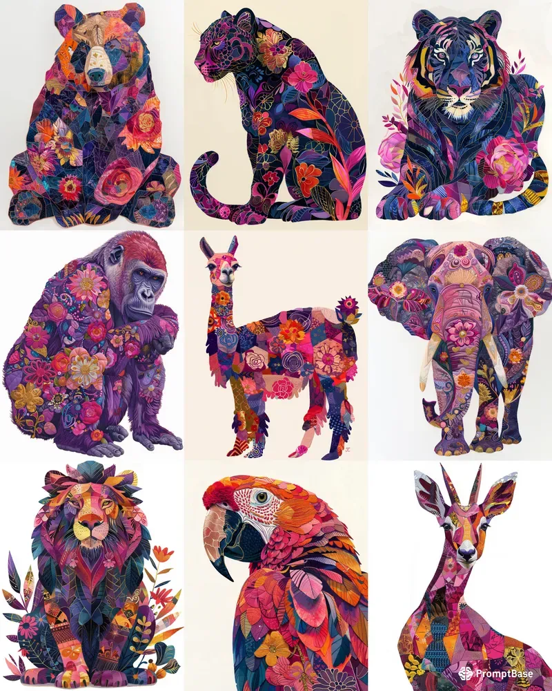 Animals Style Quilted Patterns Fills