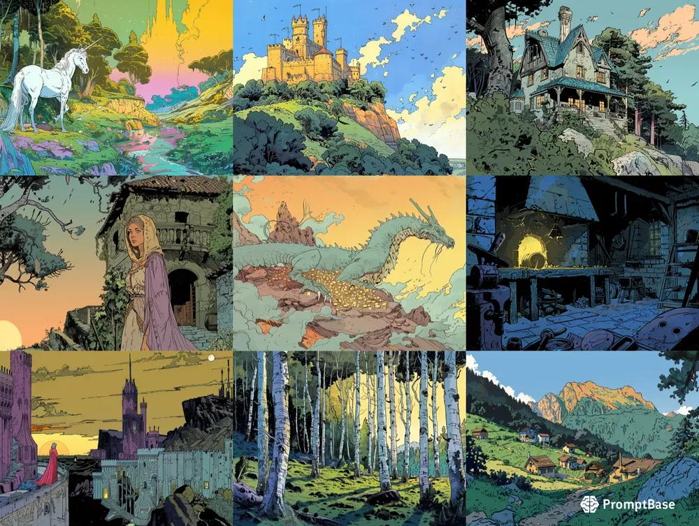 Fantasy Comic Book Panel Art