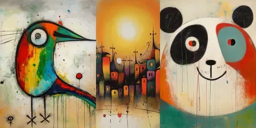 Crazy Art Miro Style generated by midjourney