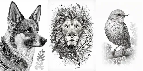 Animal Drawings For Coloring Pages generated by midjourney