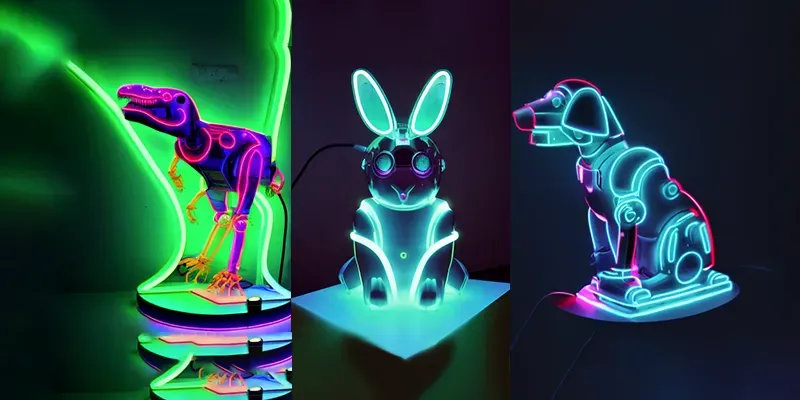 Neon Robot Animals generated by undefined