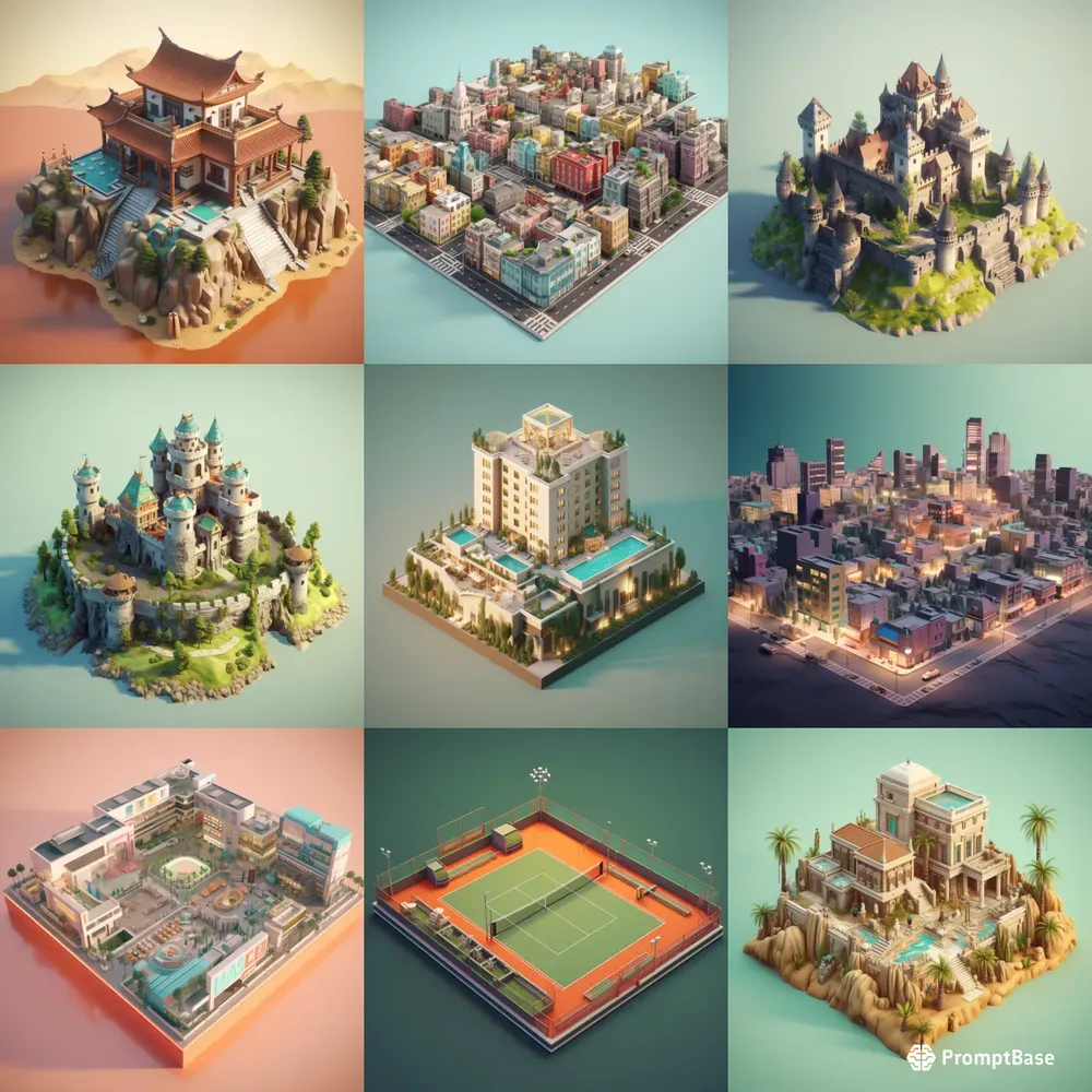 Stunning 3D Isometric Buildings
