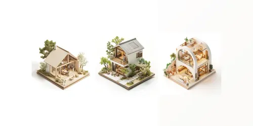 Miniature Architectural Homes generated by midjourney