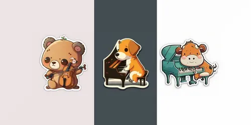 Super Cute Animals Playing Instruments generated by midjourney
