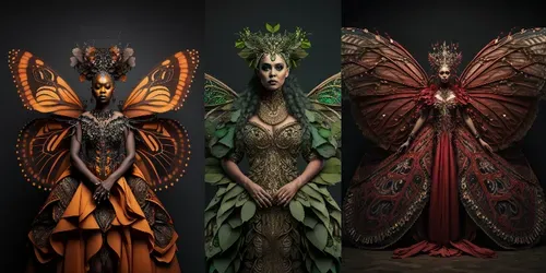 Butterfly Lady Portraits generated by midjourney